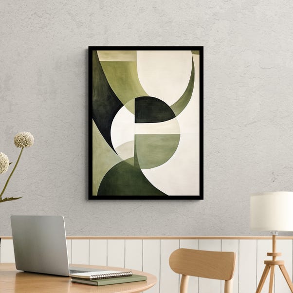Green Geometric Abstract Framed Print image 1 of 3