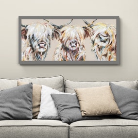 The Three Amigos Highland Cow Framed Print