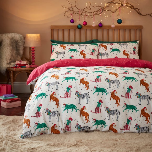 Festive Jungle Duvet Cover And Pillowcase Set