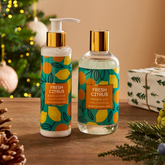 Citrus Shower Gel Body Lotion Gift Set Dunelm