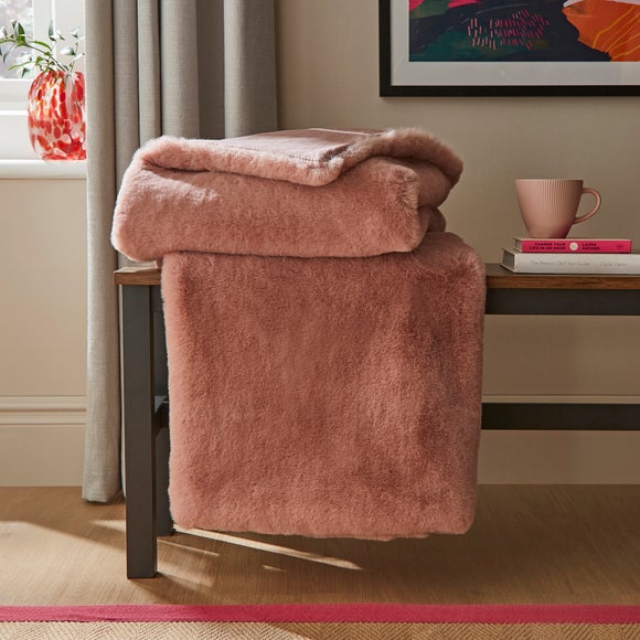 Faux fur blanket dunelm sale