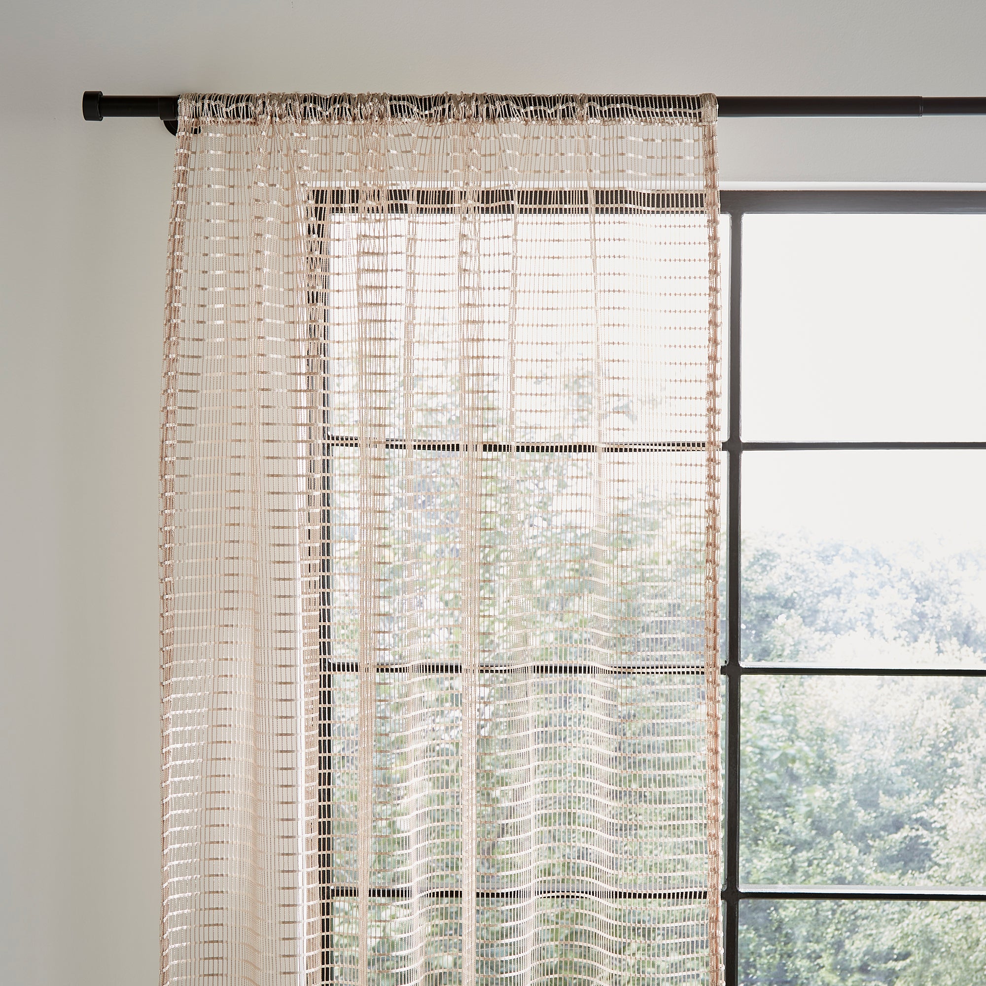 Open Weave Maxi Slot Top Curtain Champagne