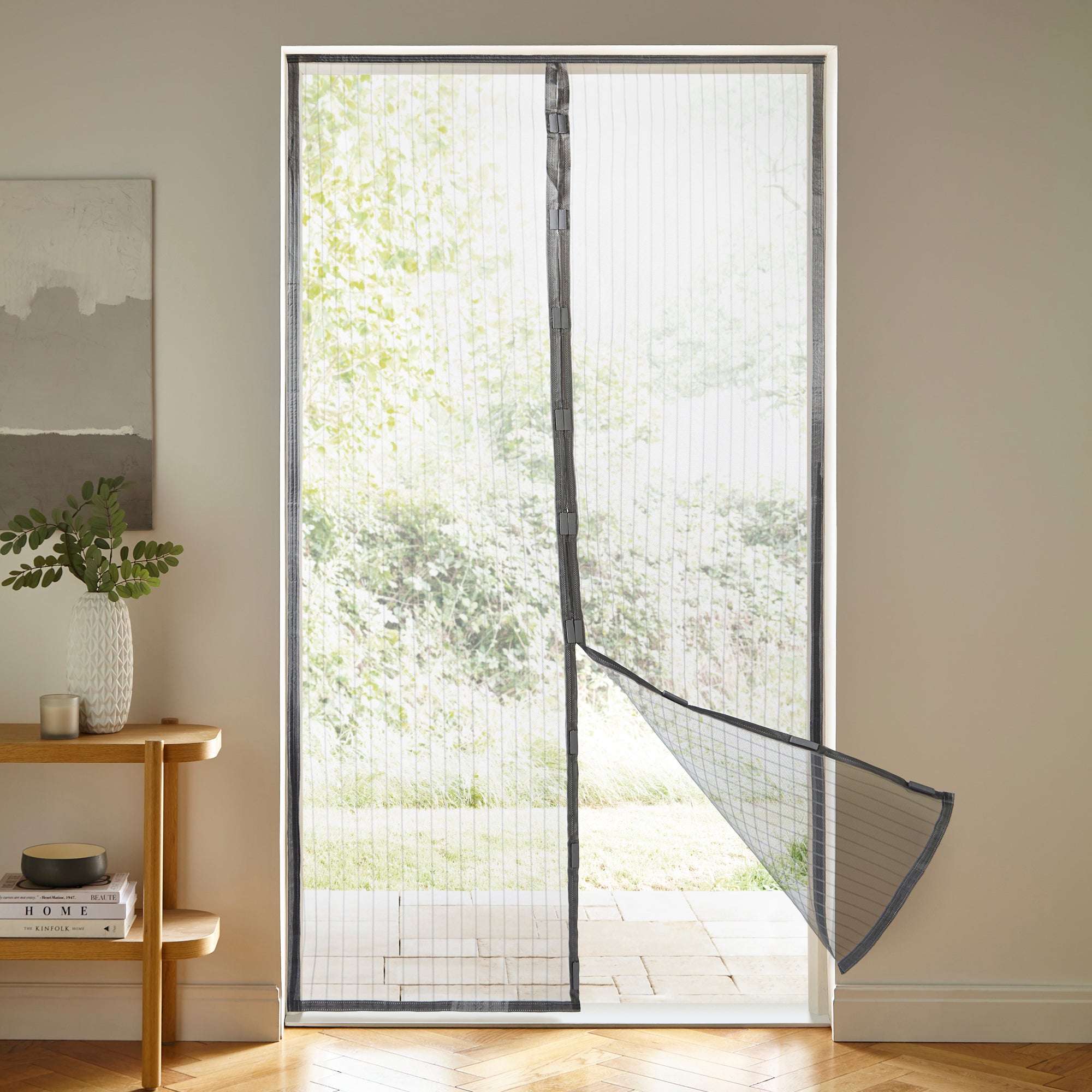 Magnetic Fly Net Curtain Grey