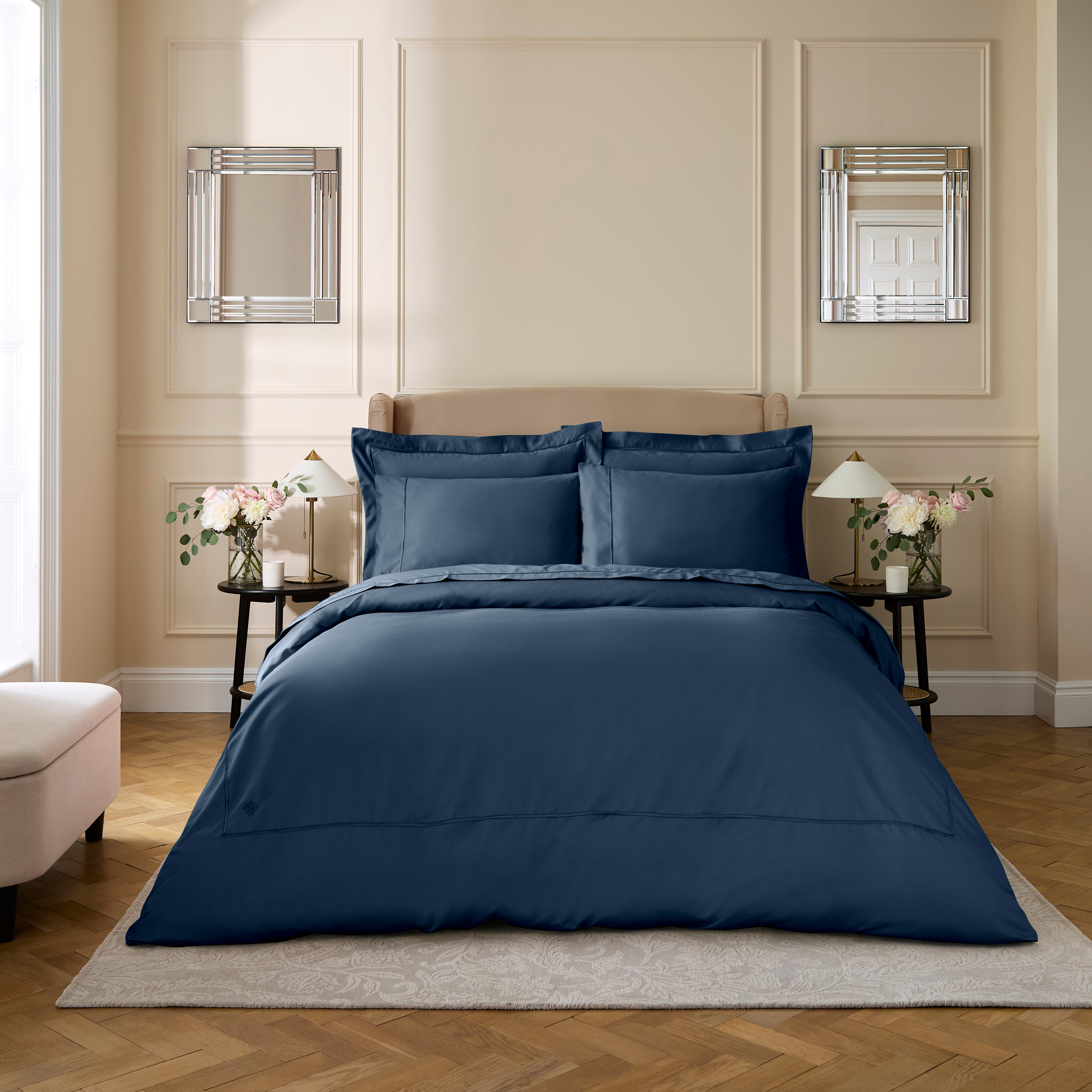 Dorma Egyptian Cotton Sateen 800 Thread Count Duvet Cover Midnight Blue