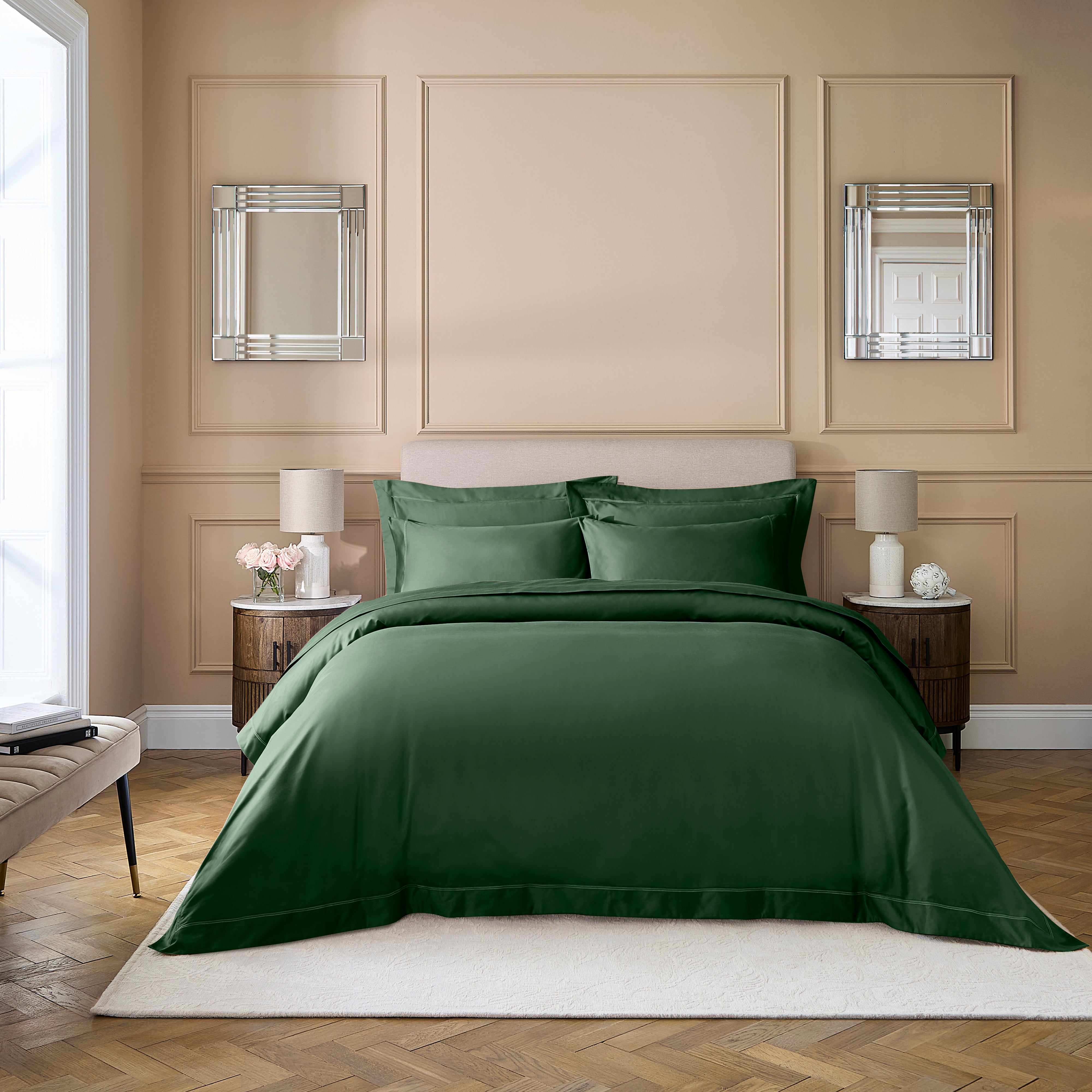 Dorma Egyptian Cotton Sateen 800 Thread Count Duvet Cover Forest Green