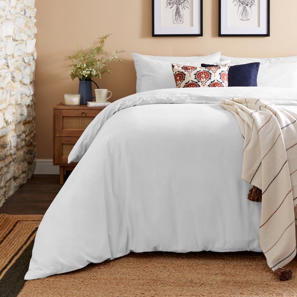 Simply Brushed Cotton Duvet Cover And Pillowcase Set White