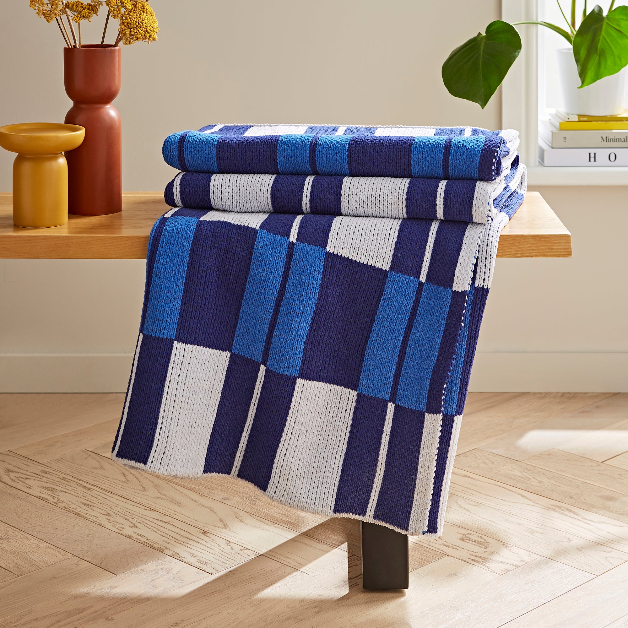 Elements Lock Detail Throw Blue