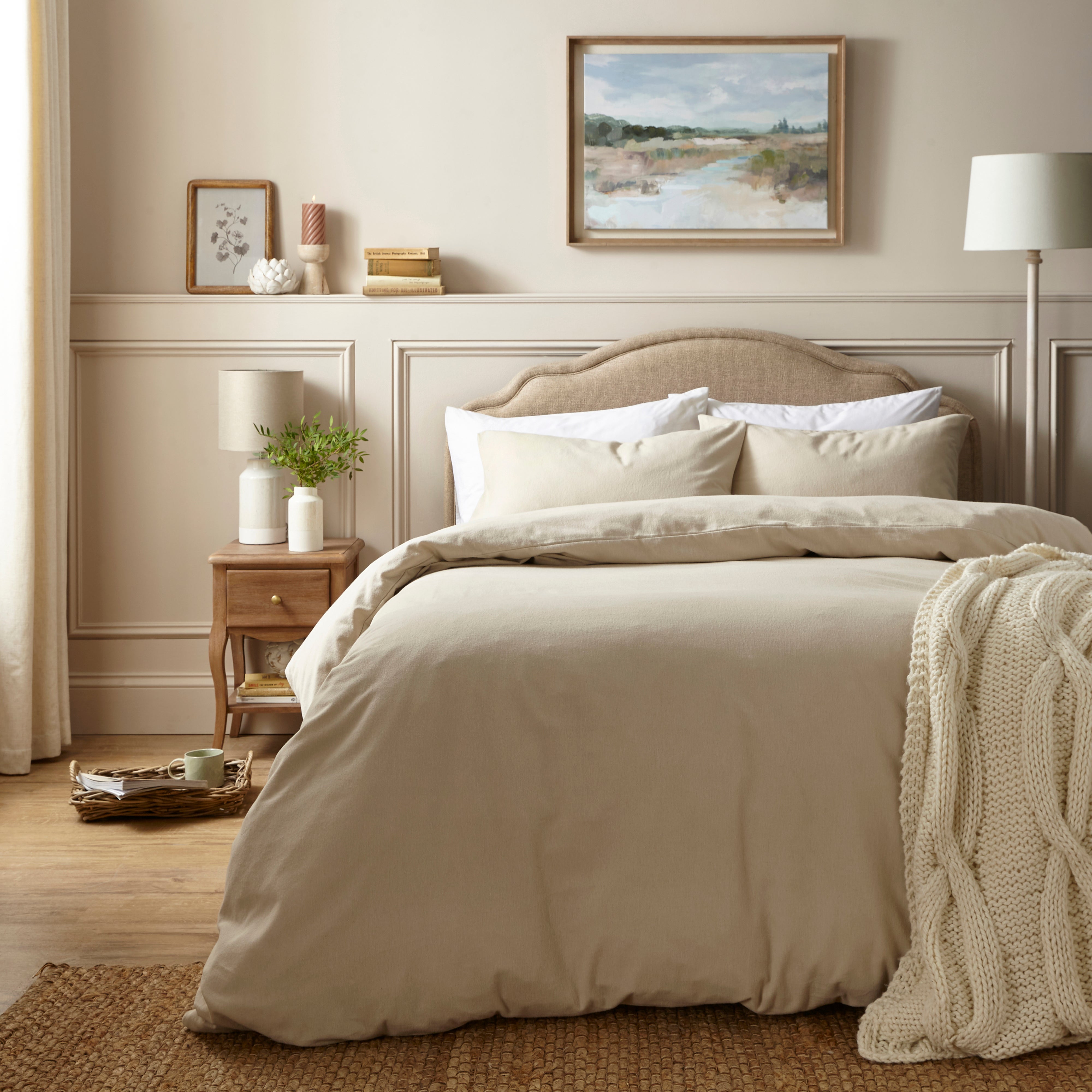 Simply Brushed Cotton Duvet Cover And Pillowcase Set Natural