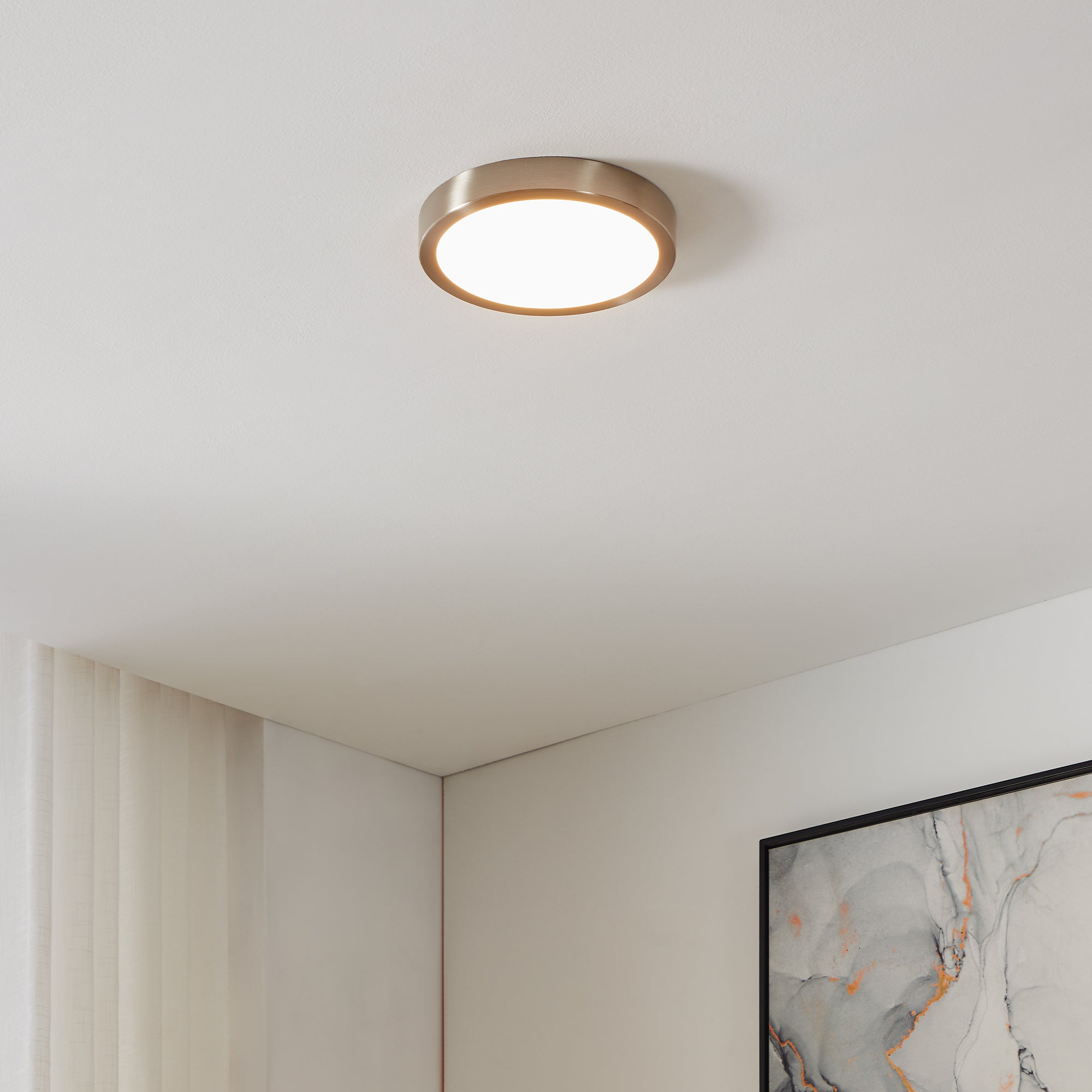 Eglo Fueva Z Round Wall Ceiling Light Satin Nickel