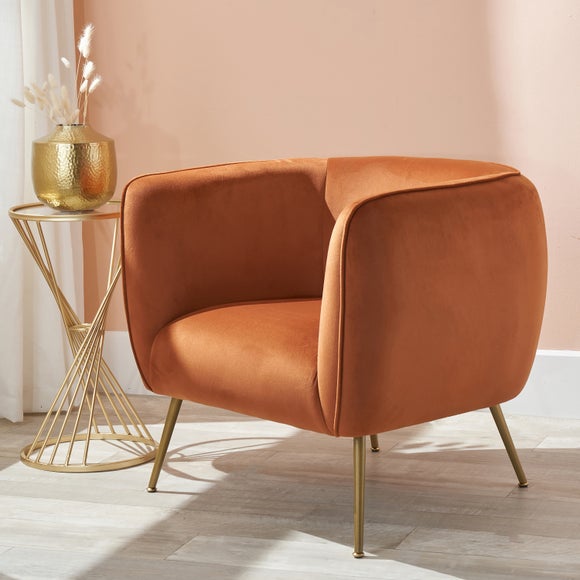 Dunelm burnt outlet orange chair