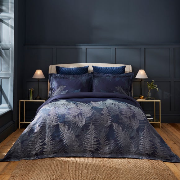 Dorma Navy Winter Fern Duvet Pillowcase Set