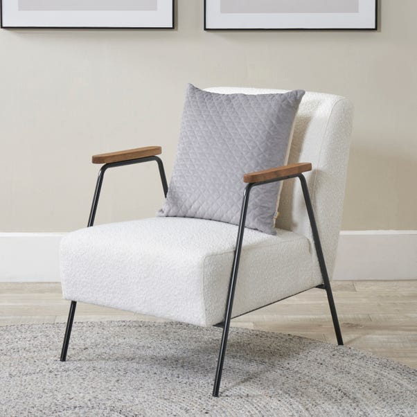 Matera Boucle Metal Arm Accent Chair image 1 of 7