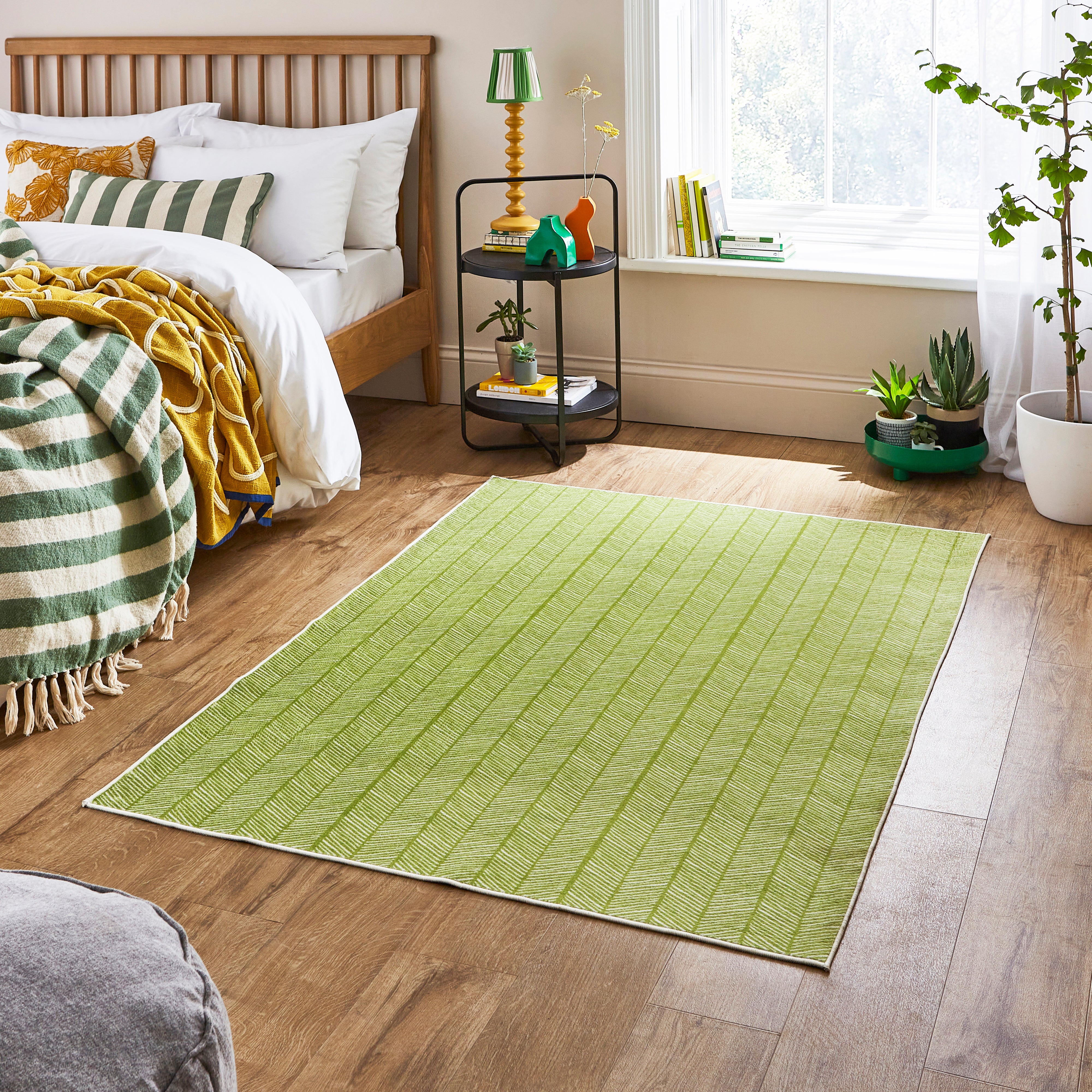 Lilia Washable Rug Lime Green