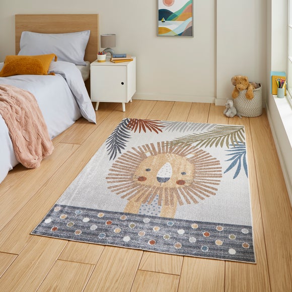 Vida Lion Washable Rug Multicoloured