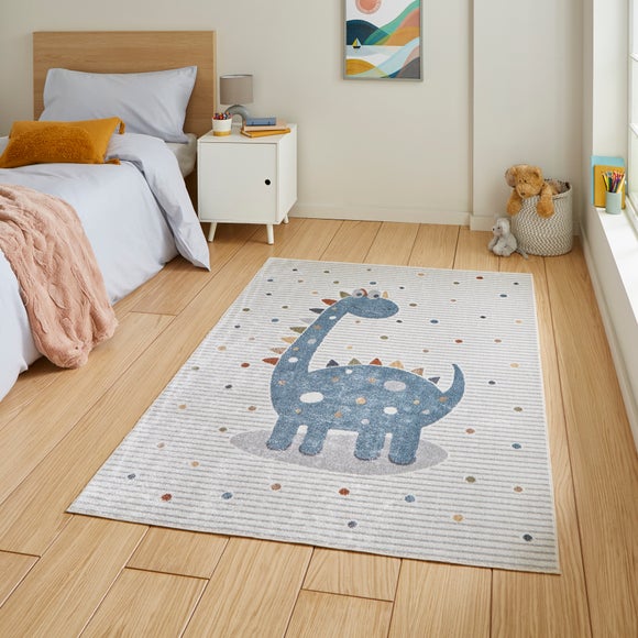 Vida Dinosaur Washable Rug Multicoloured