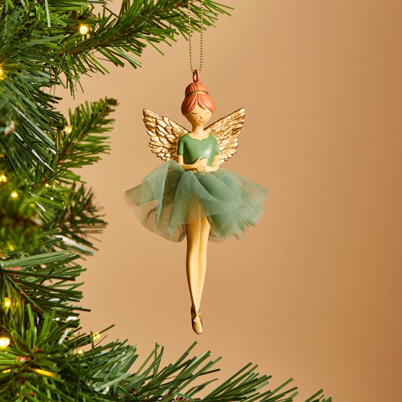 Gold & Green Fairy Hanging Decoration