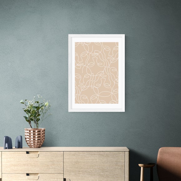 East End Prints One Line Faces Print by Sundry Society