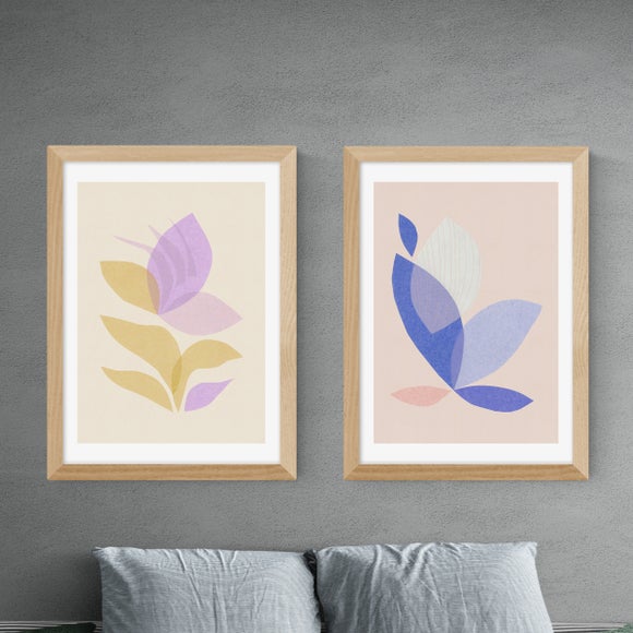 East End Prints Pastel Leaf Set of 2 Prints by Alisa Galitsyna