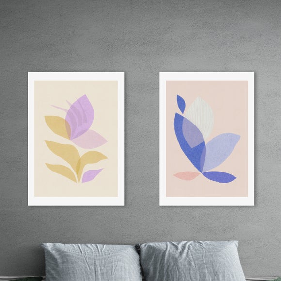 East End Prints Pastel Leaf Set of 2 Prints by Alisa Galitsyna