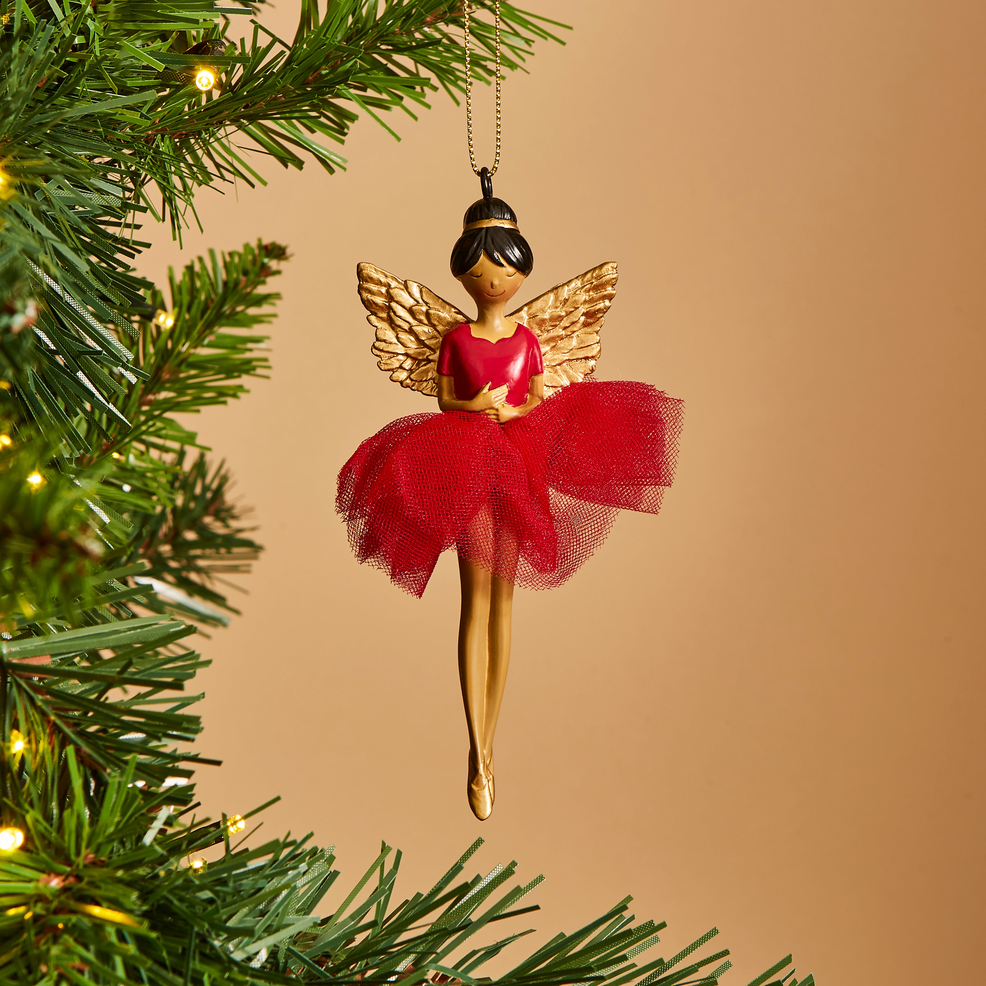 Red & Gold Fairy Hanging Decoration