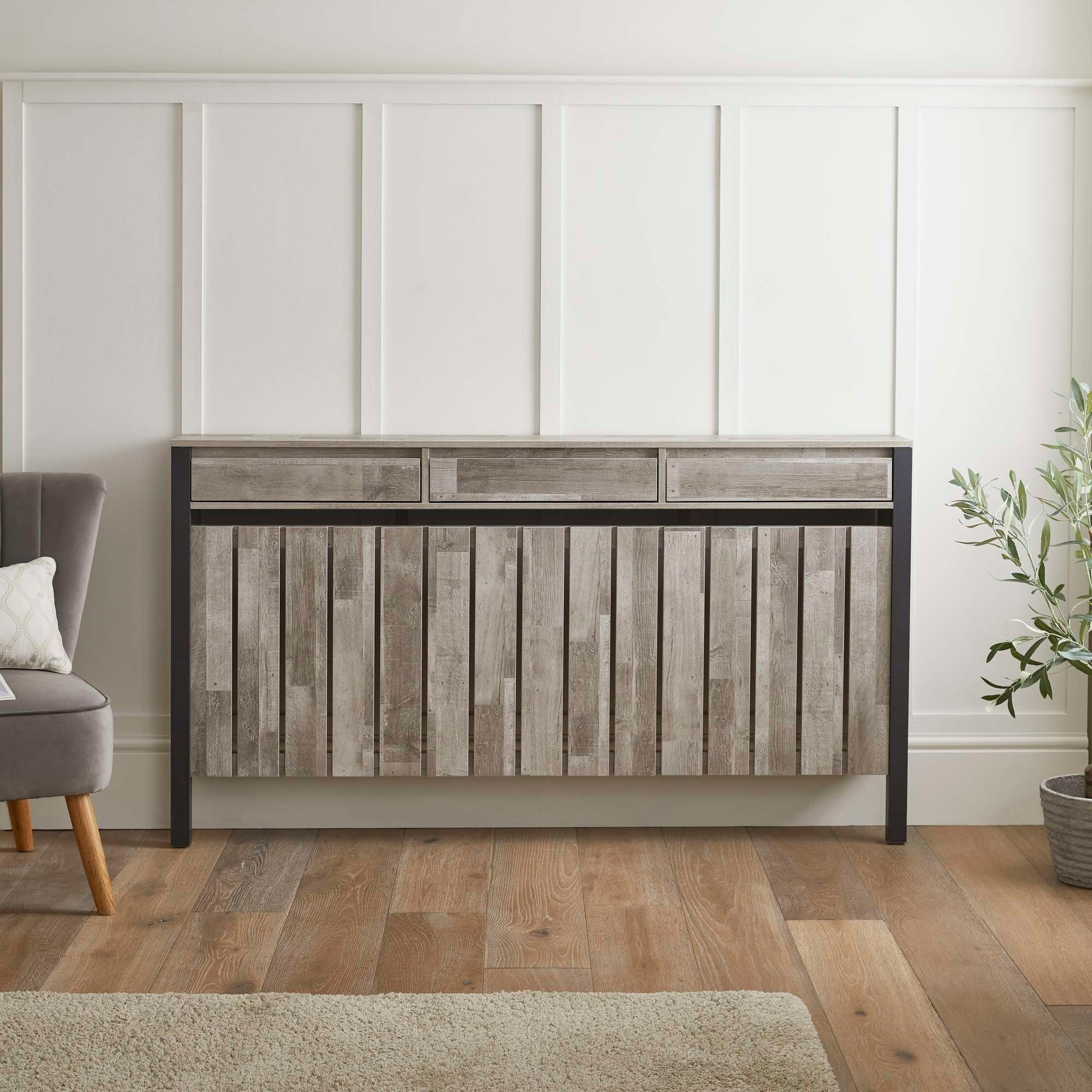 Industrial Large Radiator Cover Grey