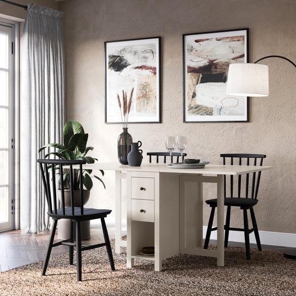 Lynton Extendable Dropleaf Dining Table Dunelm