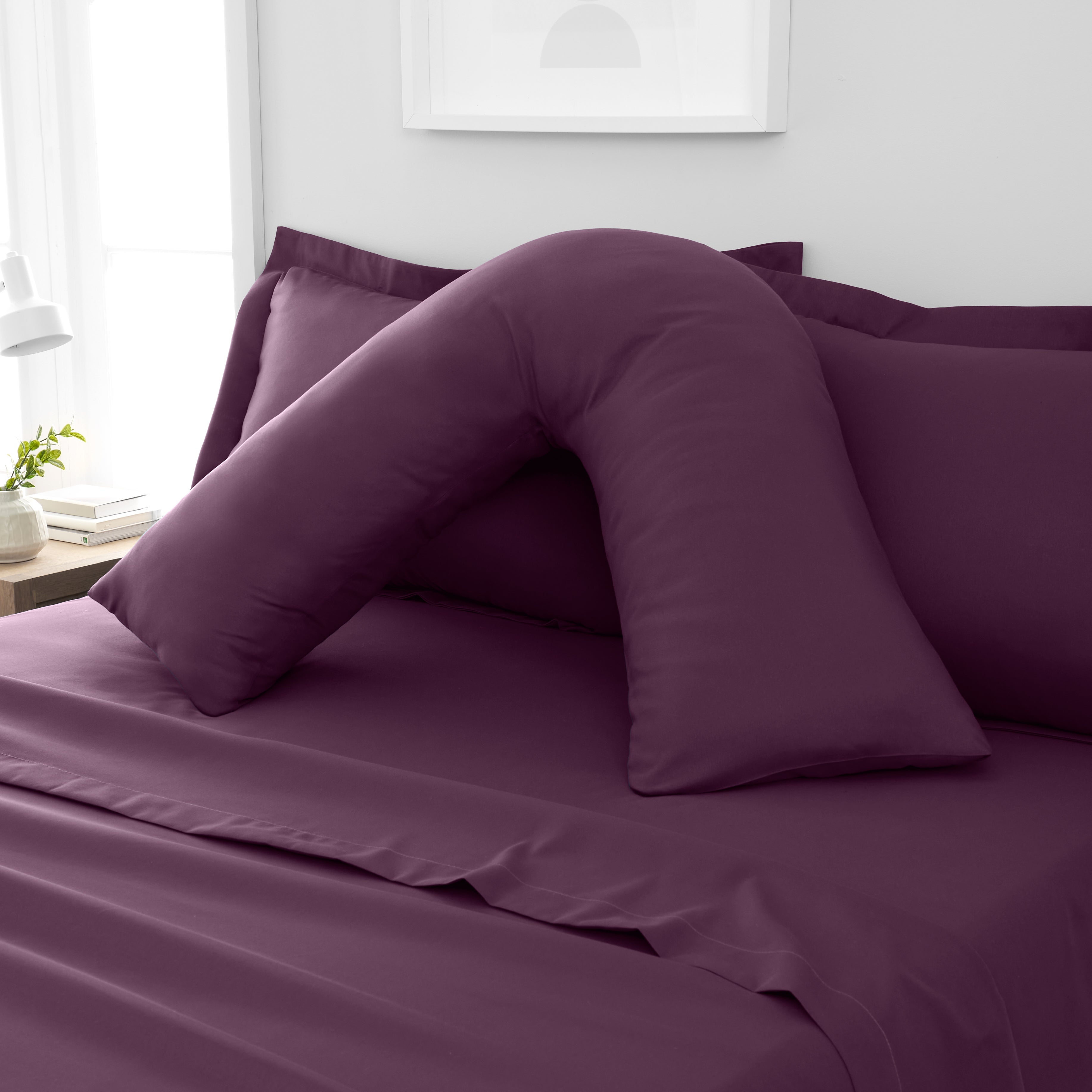 Fogarty Soft Touch V Shape Pillowcase Plum Purple