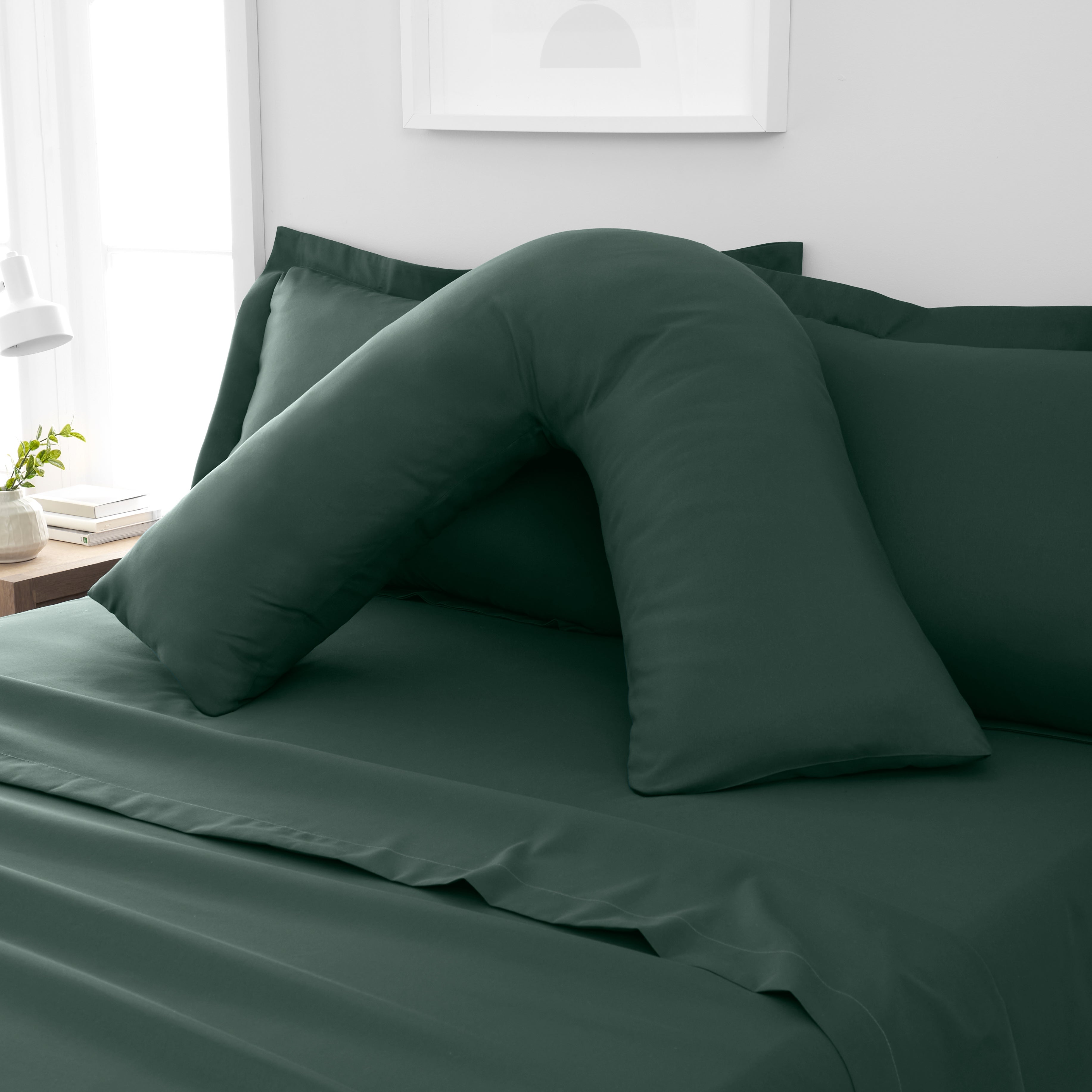 Fogarty Soft Touch V Shape Pillowcase Forest Green