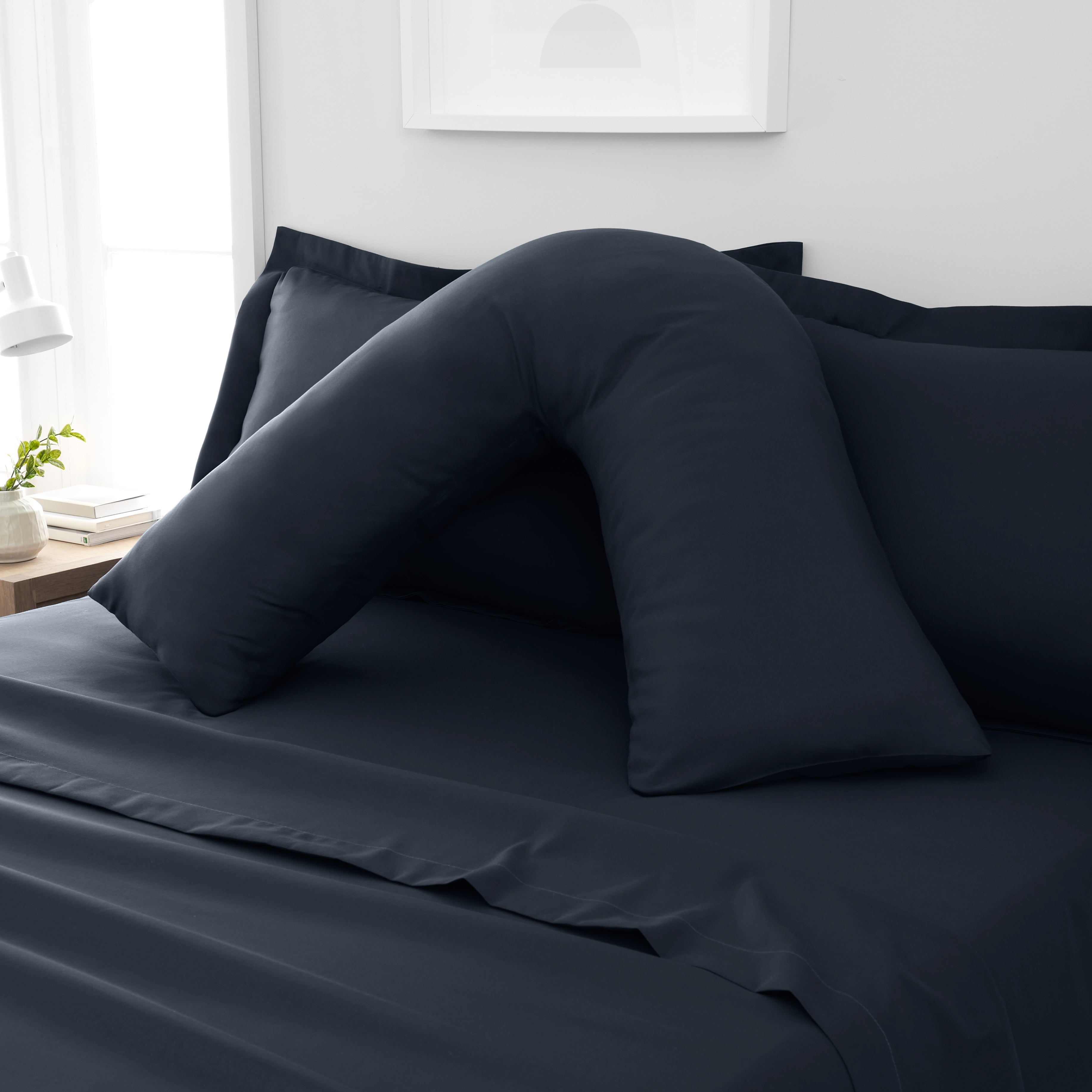 Fogarty Soft Touch V Shape Pillowcase Navy Blue