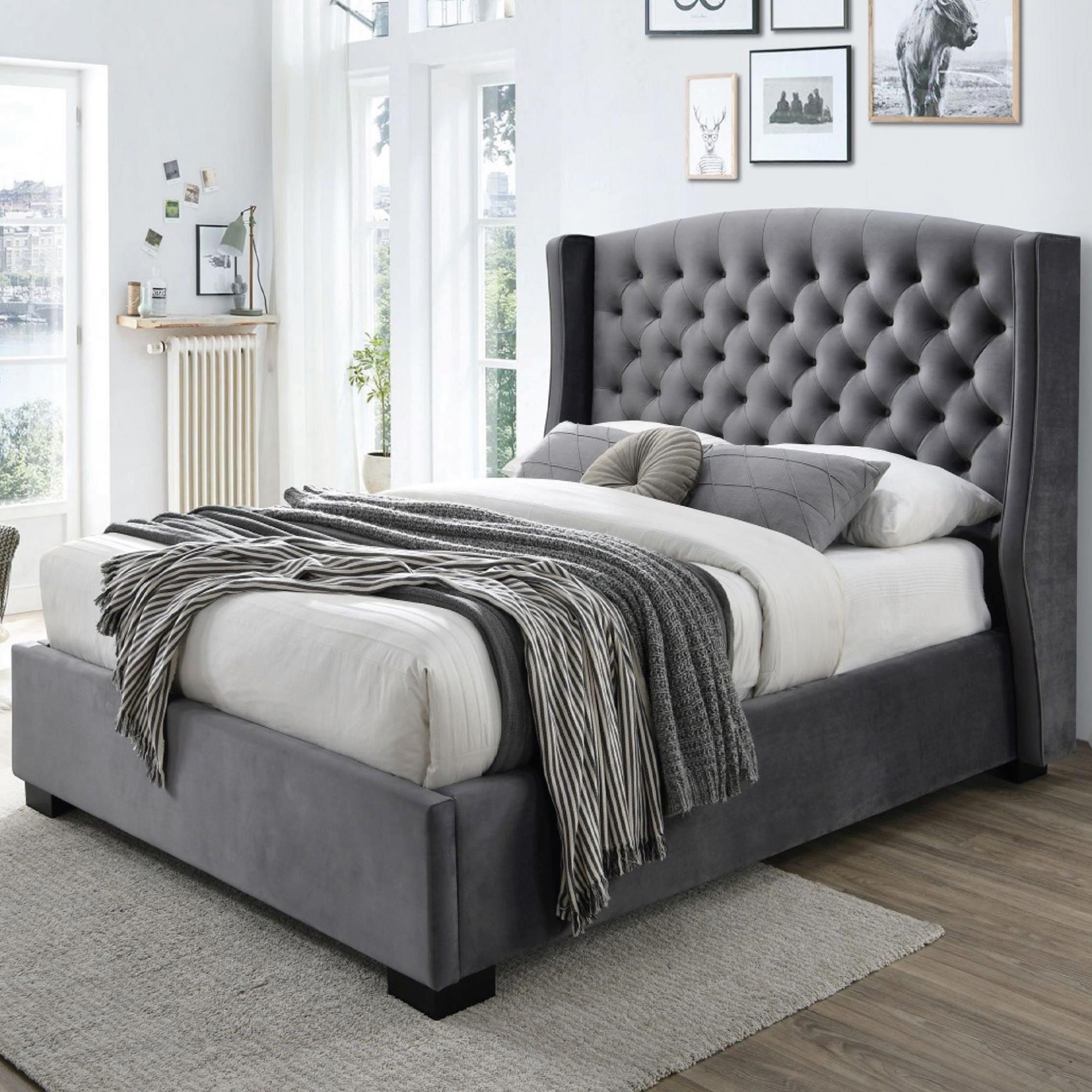 Infinity Bed Frame Velvet Cream