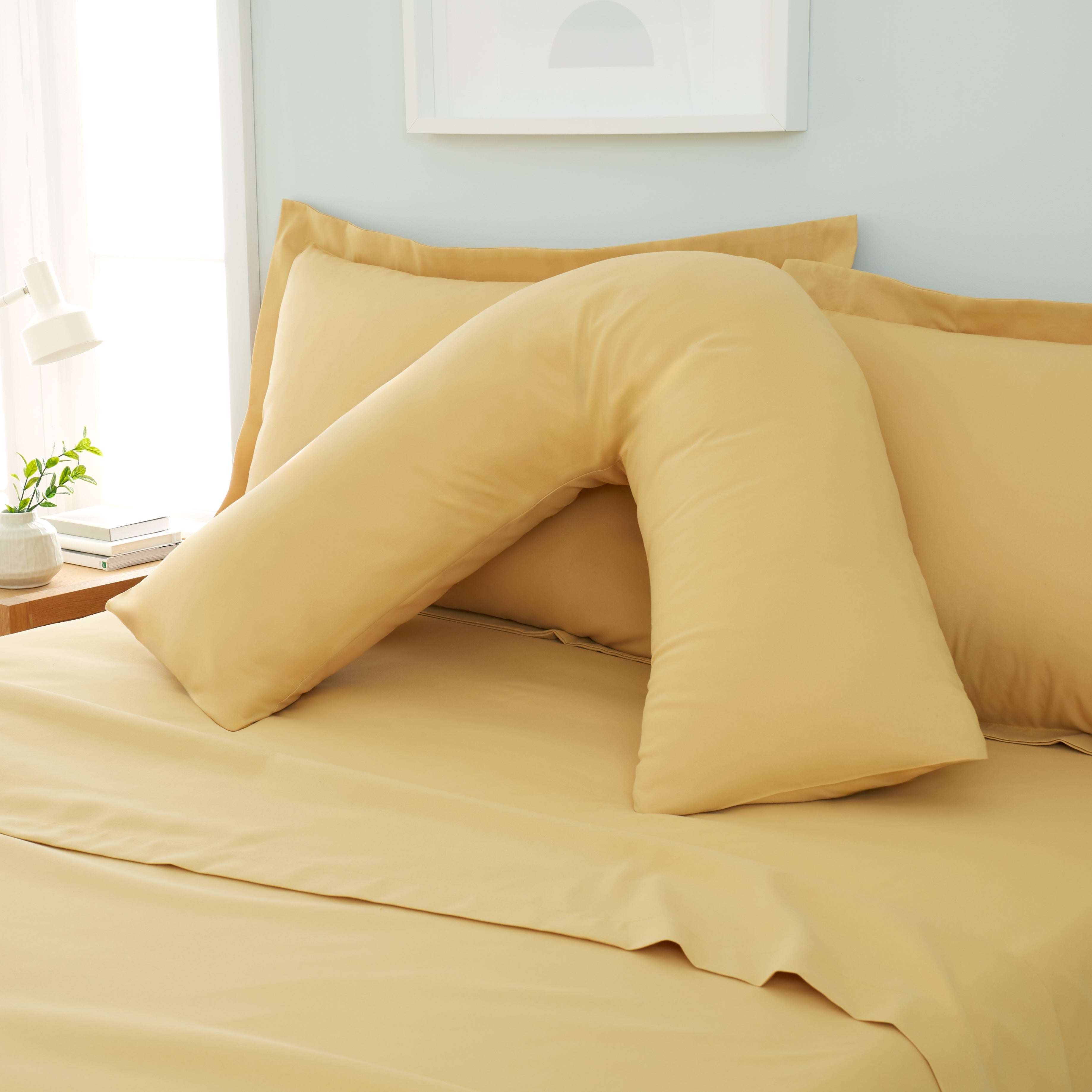 Fogarty Soft Touch V Shape Pillowcase Ochre