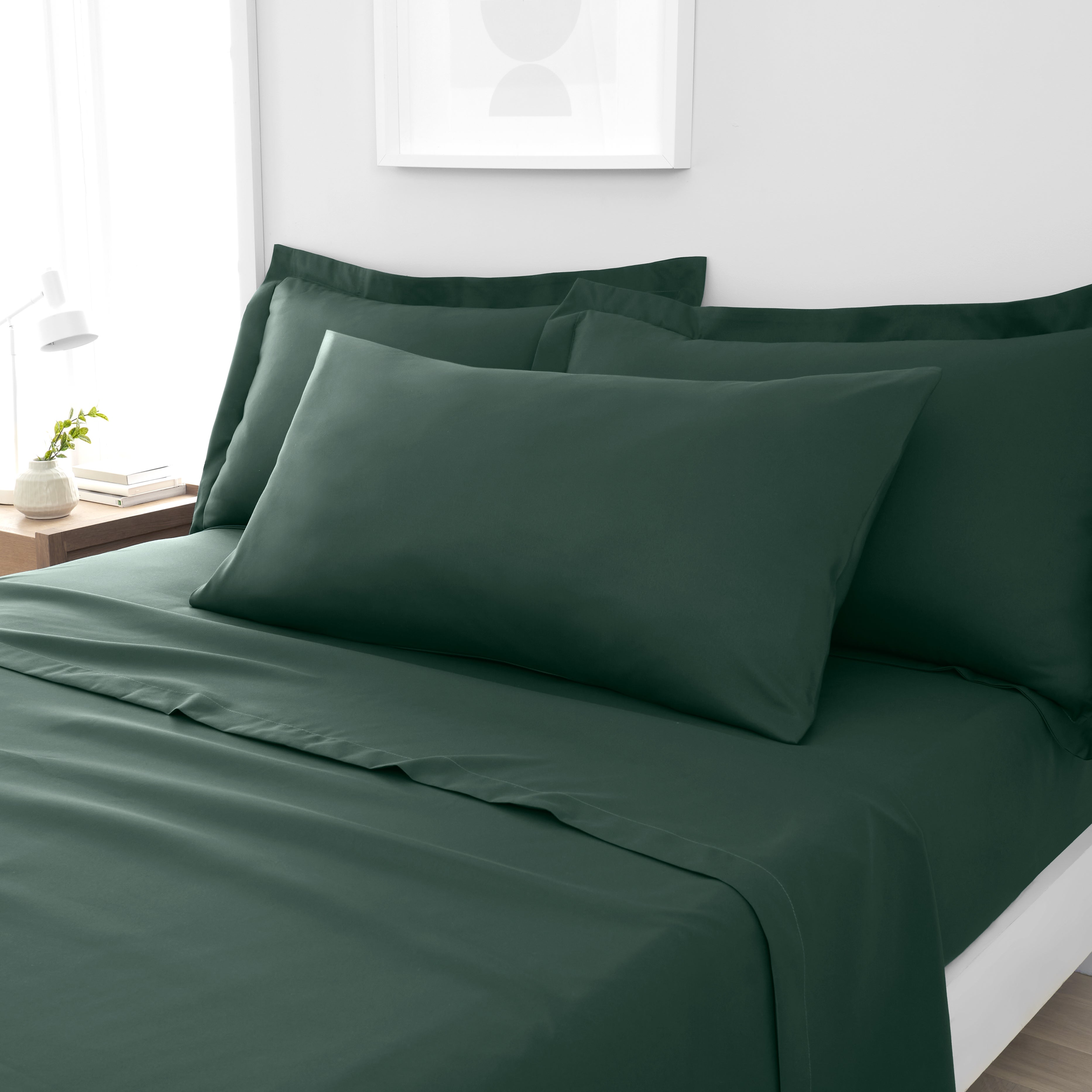 Fogarty Soft Touch Kingsize Pillowcase Pair Forest Green