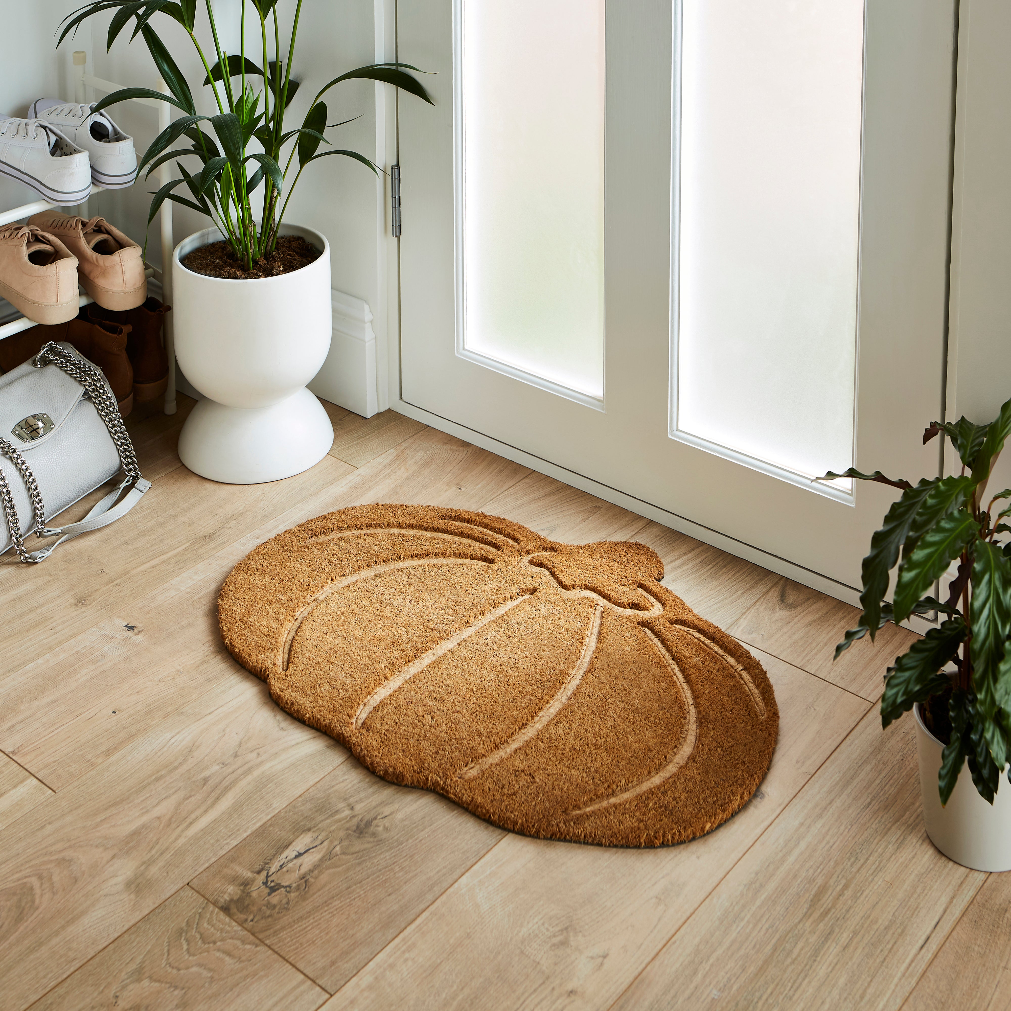 Pumpkin Pressed Coir Outdoor Doormat Natural