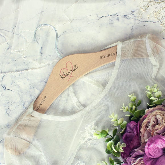 Photo of Personalised Heart Wooden Coat Hanger