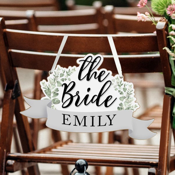 Personalised The Bride Wooden Hanging Decoration image 1 of 5