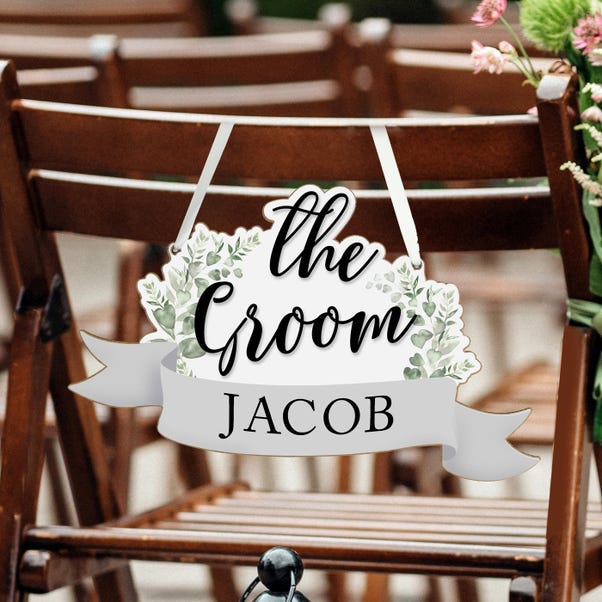 Personalised The Groom Wooden Hanging Decoration image 1 of 5