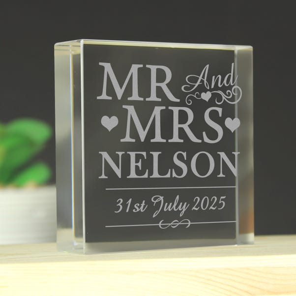 Personalised Mr and Mrs Crystal Token image 1 of 4