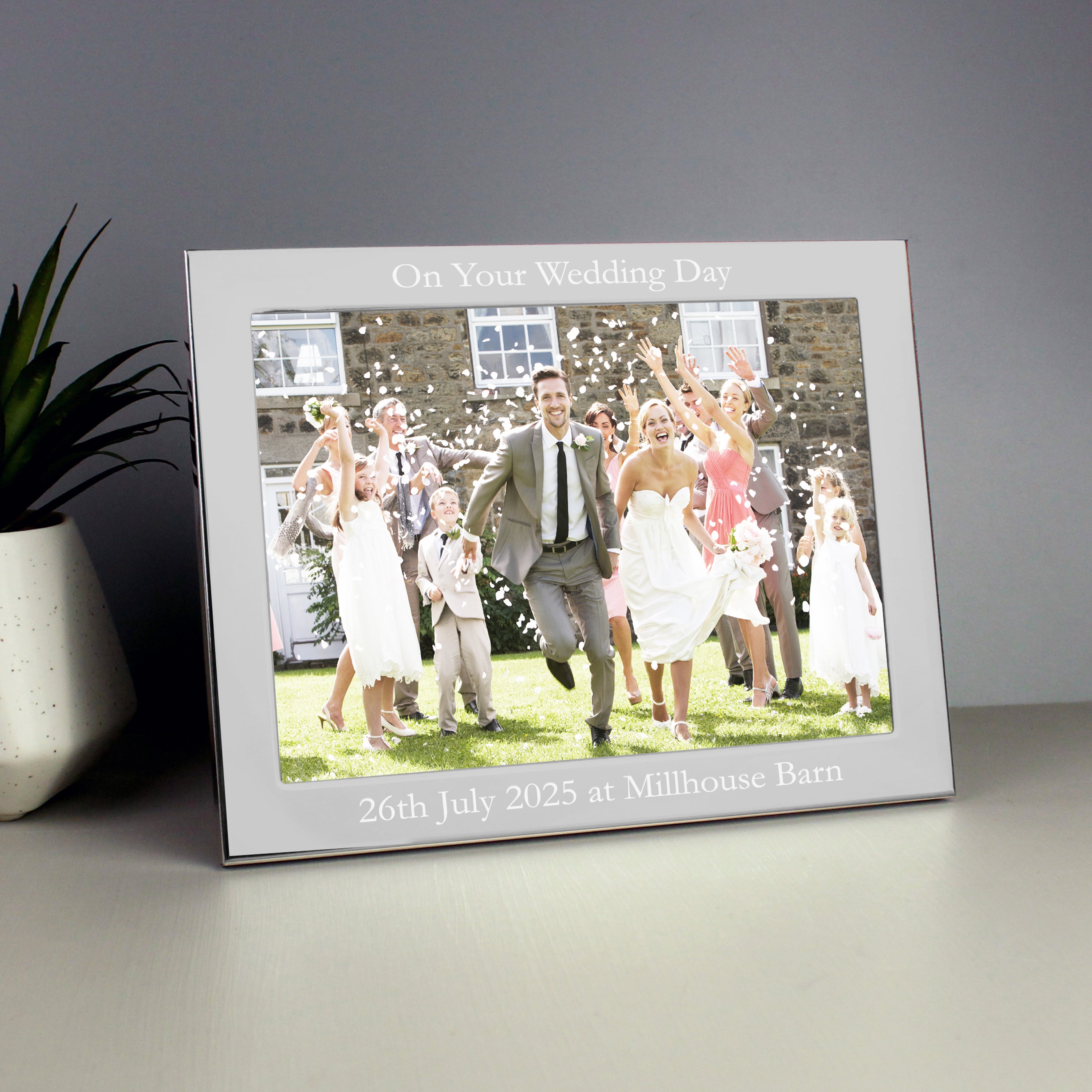 Personalised Landscape Silver Photo Frame