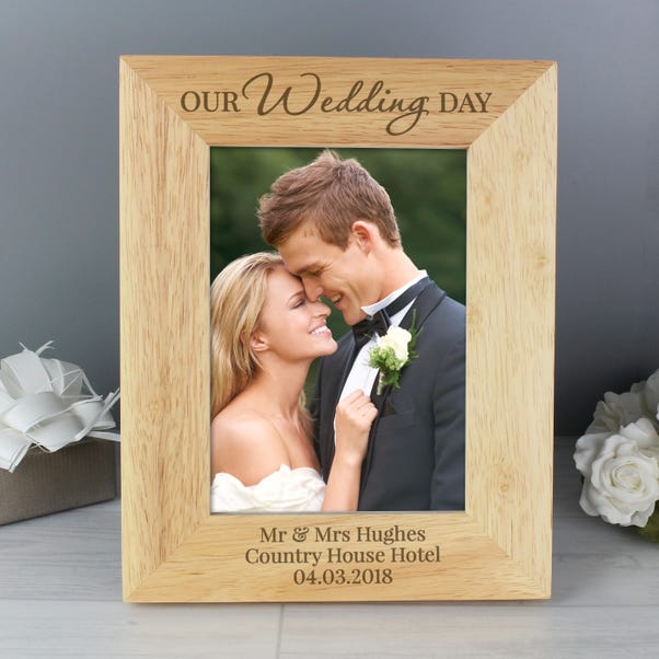 Personalised Our Wedding Day Wooden Photo Frame image 1 of 4