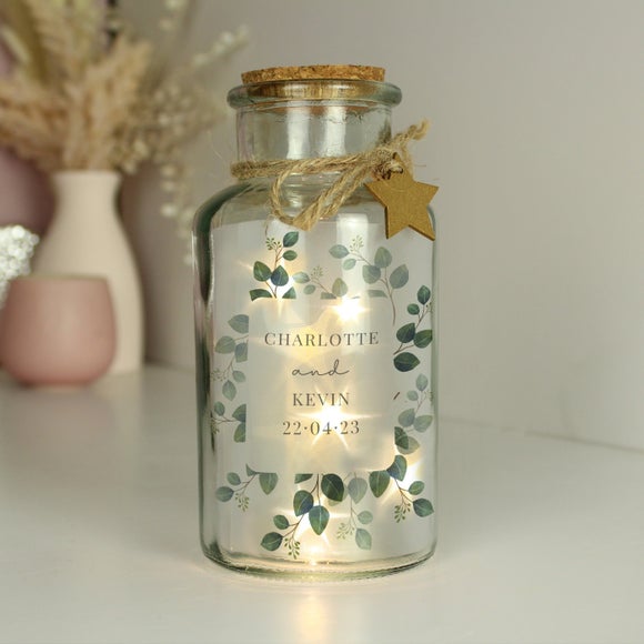 Click to view product details and reviews for Personalised Botanical Glass Led Jar.