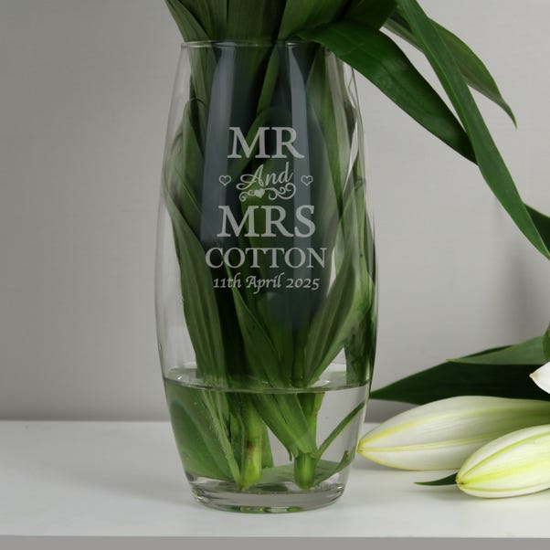 Personalised Mr and Mrs Bullet Vase image 1 of 4