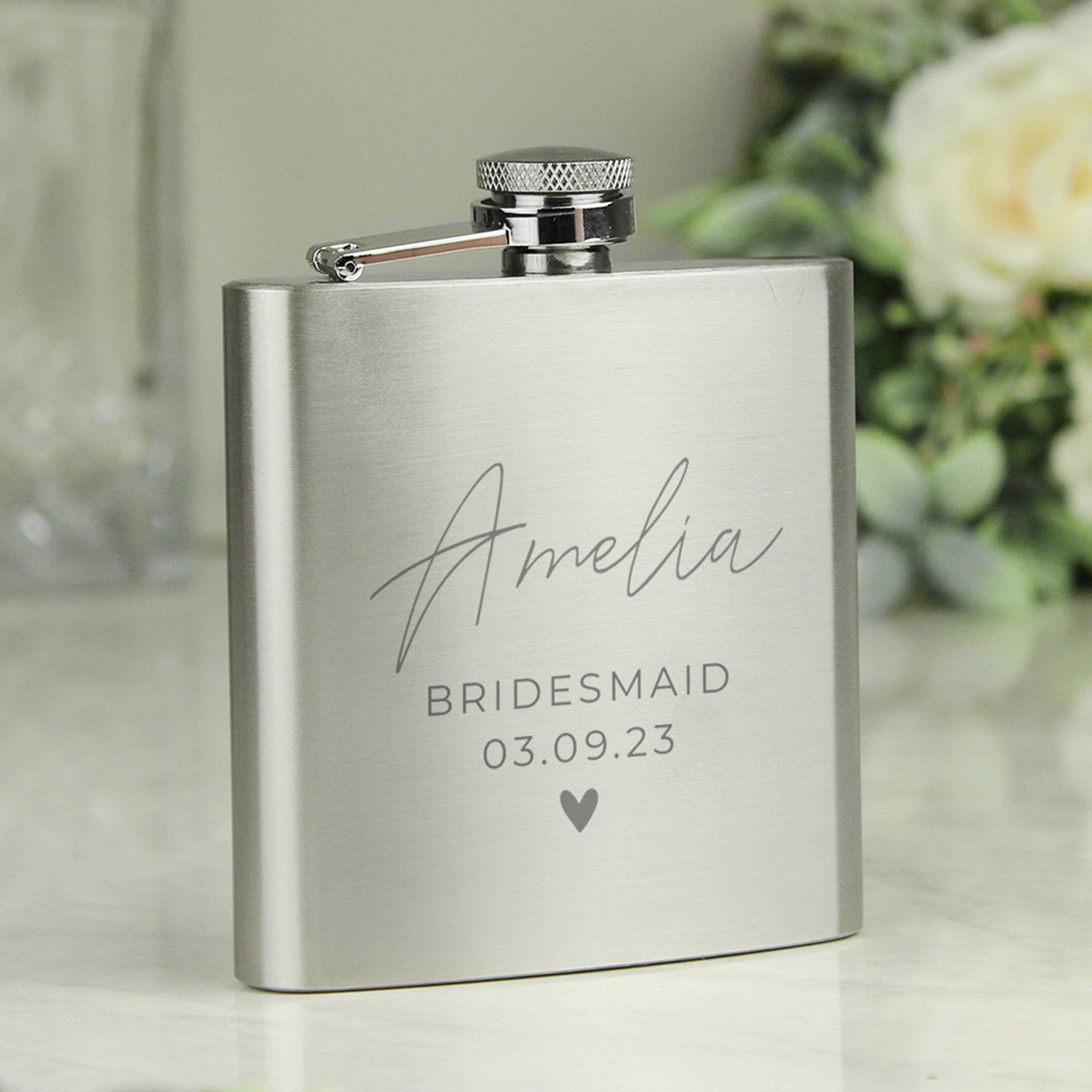 Personalised Wedding Party Hip Flask
