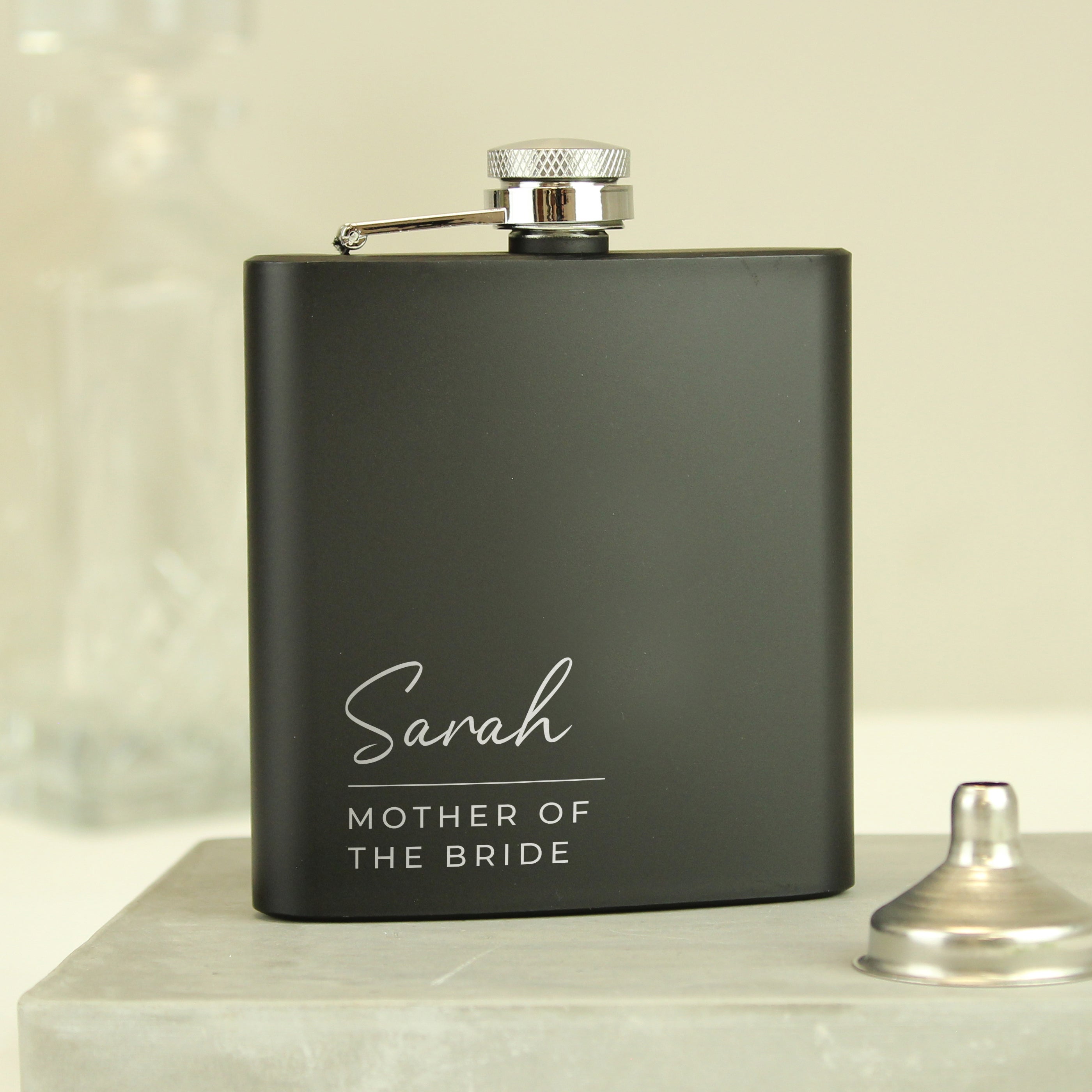 Personalised Any Occasion Black Hip Flask