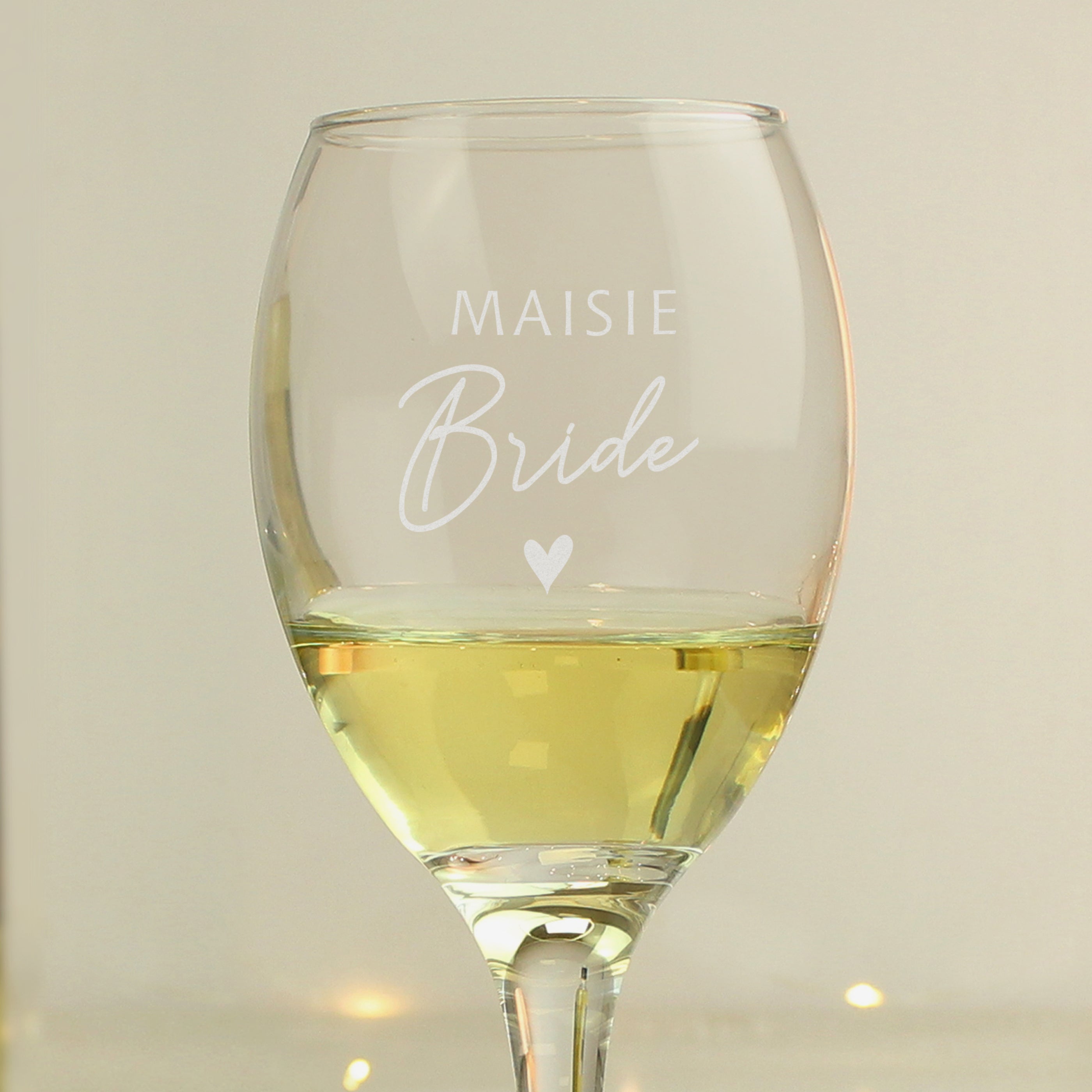 Personalised Bride Wine Glass Clear