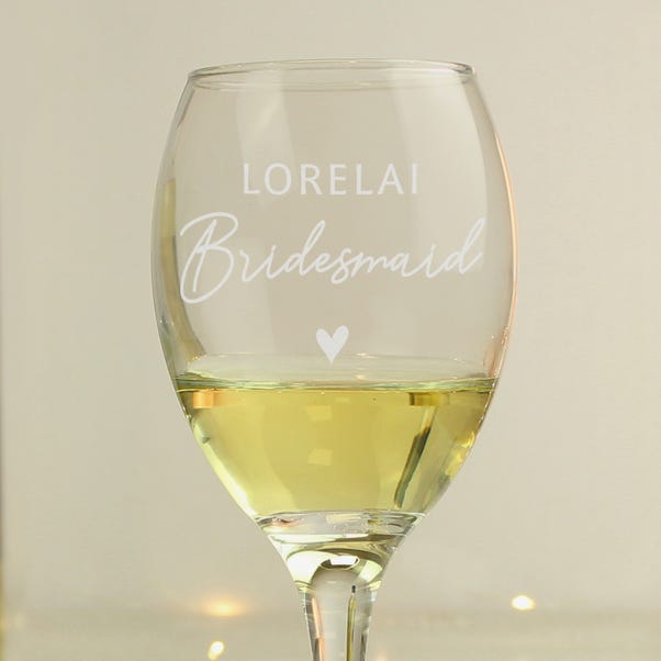 Personalised Bridesmaid Wine Glass image 1 of 4