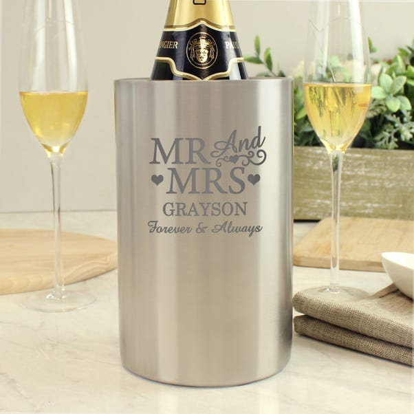 Personalised Mr and Mrs Wine Cooler image 1 of 4