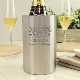 Personalised Mr and Mrs Wine Cooler