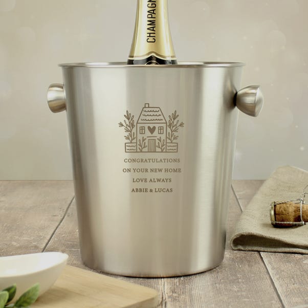 Personalised House Stainless Steel Ice Bucket image 1 of 5