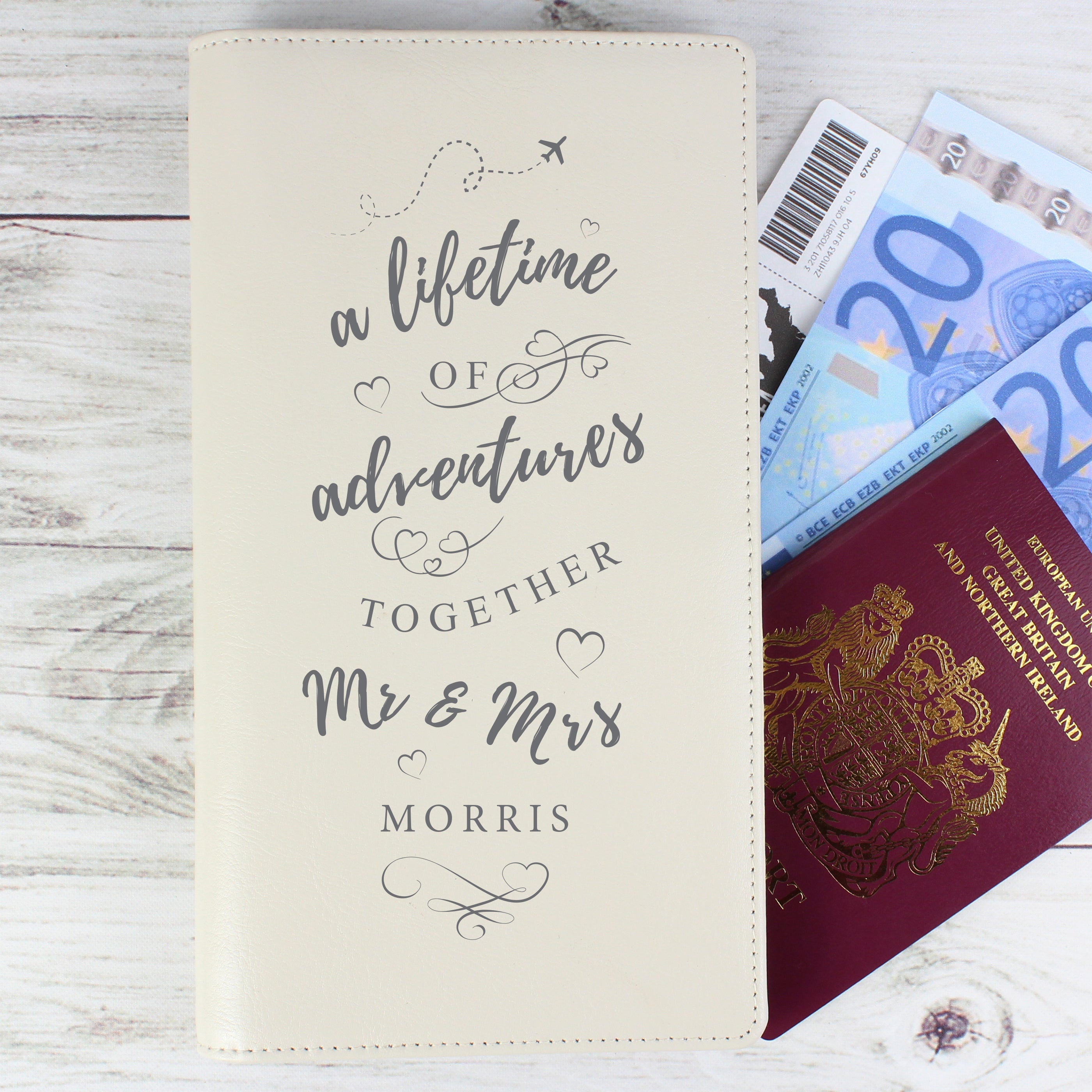 Personalised A Lifetime Of… Leather Travel Document Holder