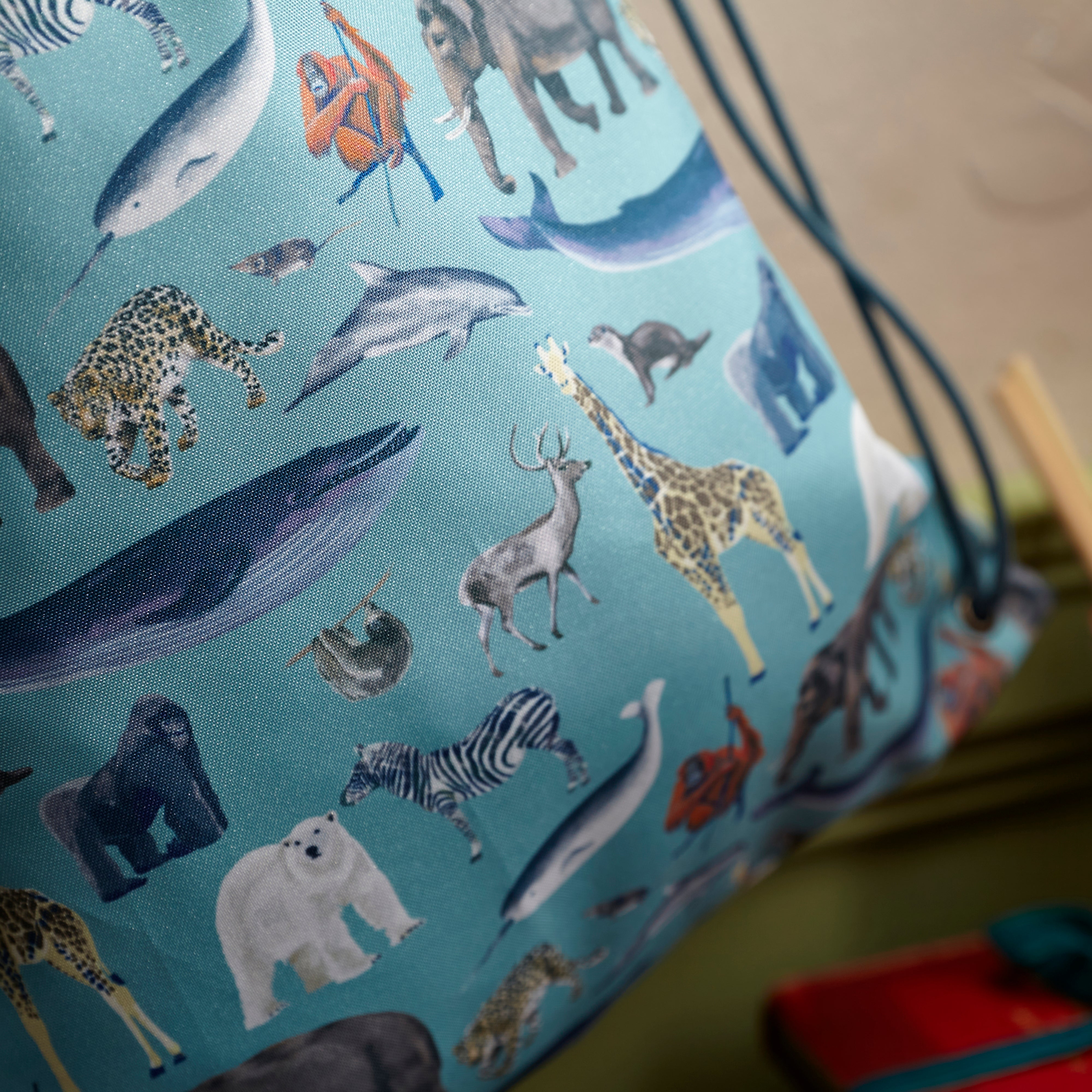 Mammals Blue Drawstring Bag Dunelm